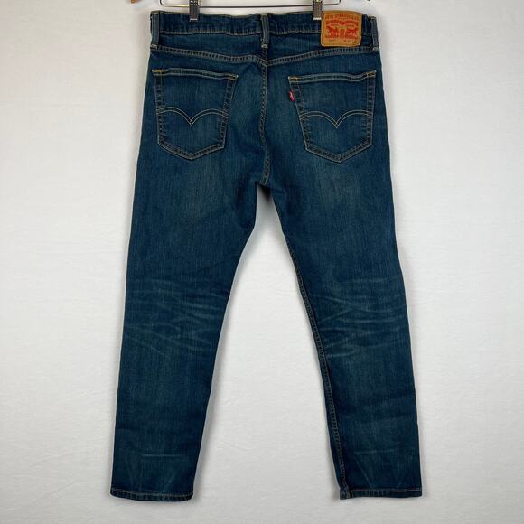 Levis‎ 502 Jeans Mens 34x30 Blue Regular Tapered Mid Rise Dark Wash Denim - Picture 2 of 10